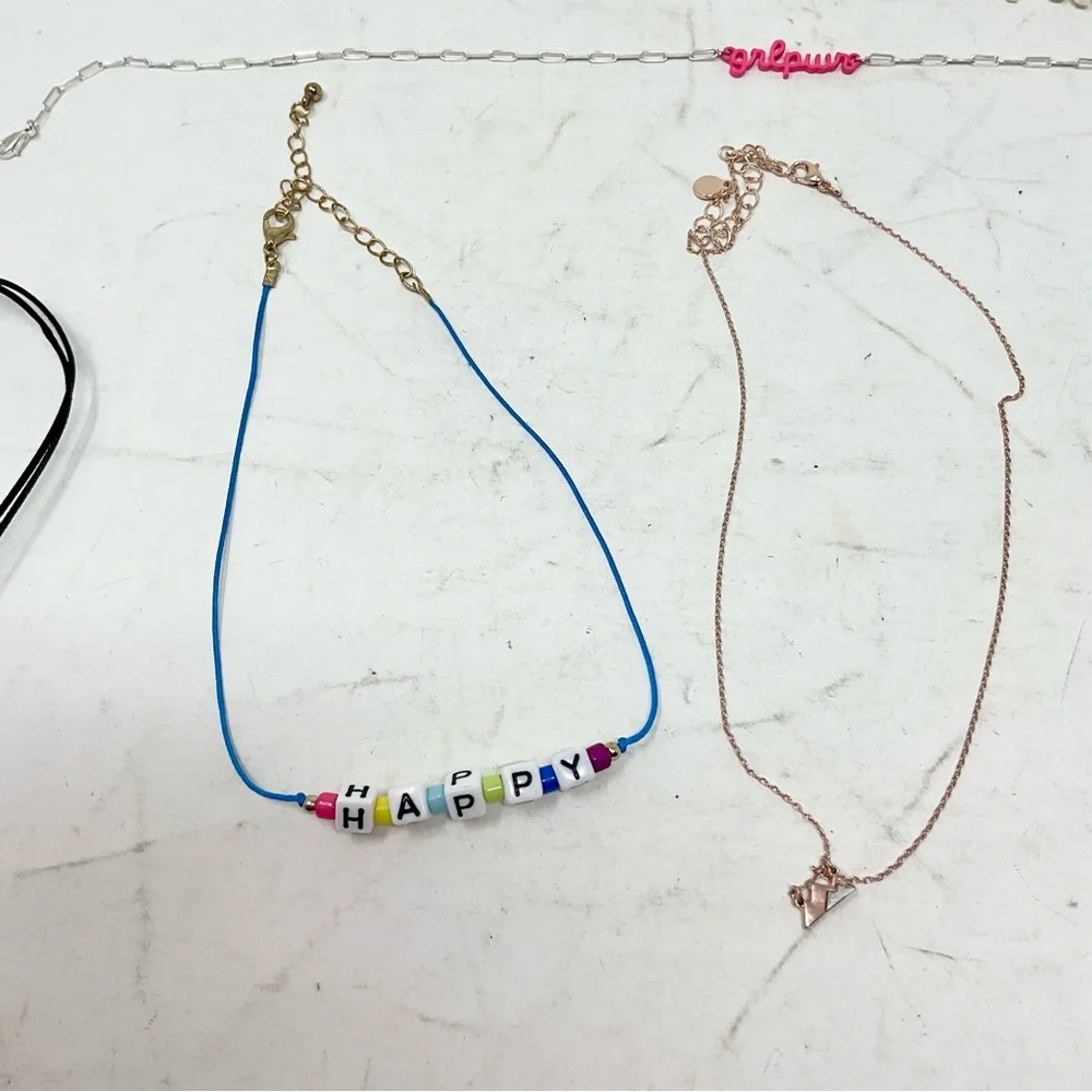 Girls Colorful Beaded and Chain Necklace lot